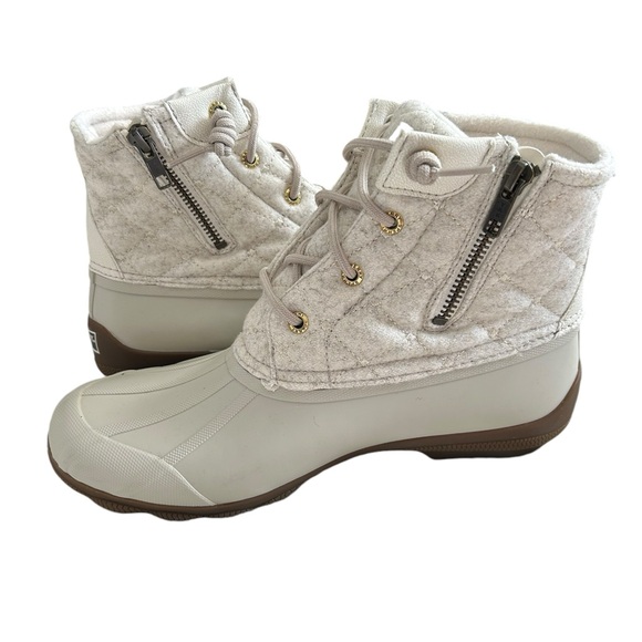 NEW Women’s Sperry Syren Gulf Wool Quilt Ivory Boots SZ 8.5 - Picture 9 of 10